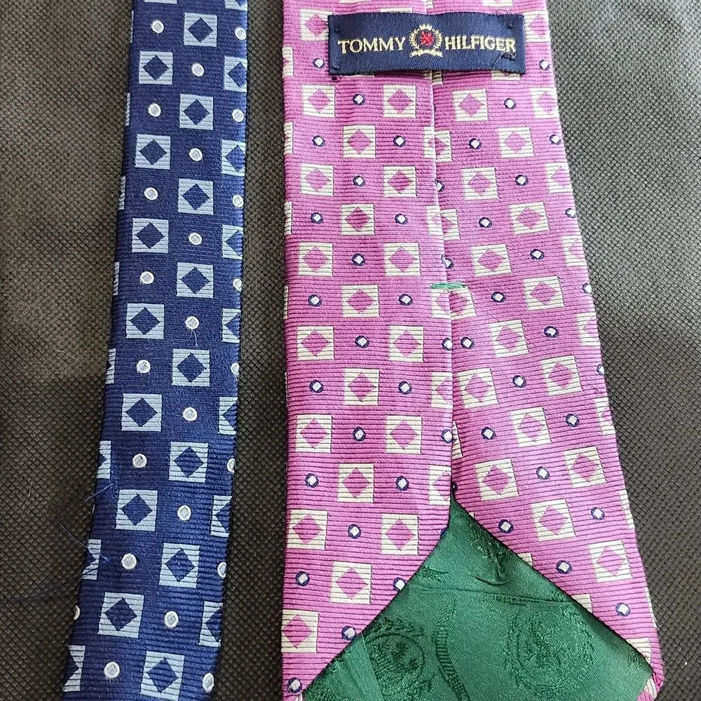 Tommy Hilfiger Pink Geometric Tie